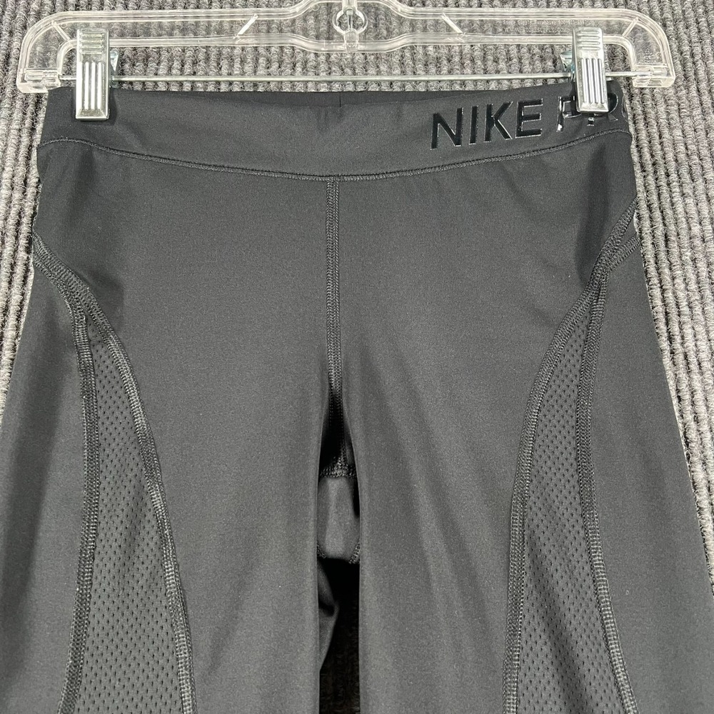 Nike Pro Leggings Womens XS Extra Small Black Hypercool Activewear Gym Workout - Picture 3 of 16